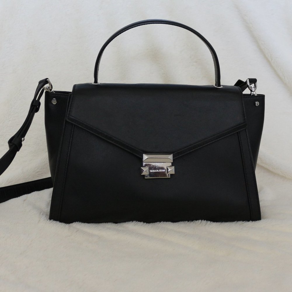 Michael Kors Whitney Black Leather Satchel